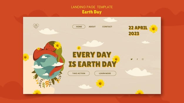 Free PSD earth day template design