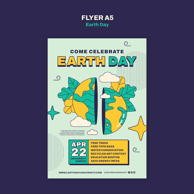 Free PSD earth day template design