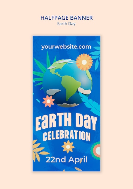 Free PSD earth day template design