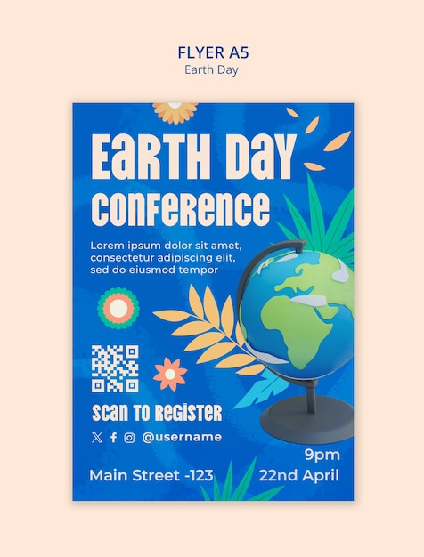 Free PSD earth day template design