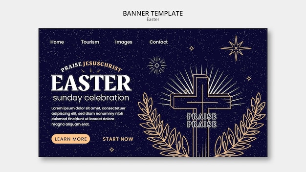 Free PSD easter celebration landing page template