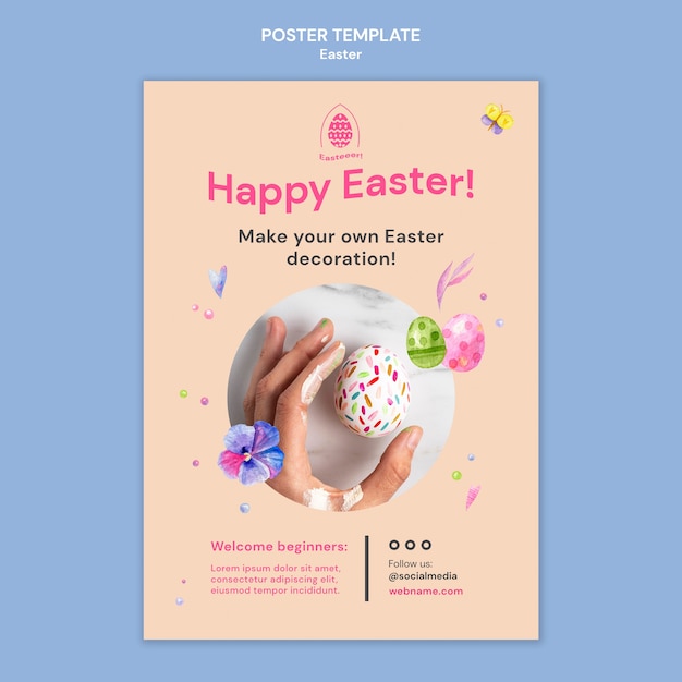 Easter celebration poster template