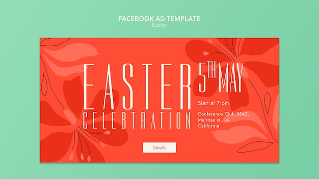 Free PSD easter day celebration facebook template