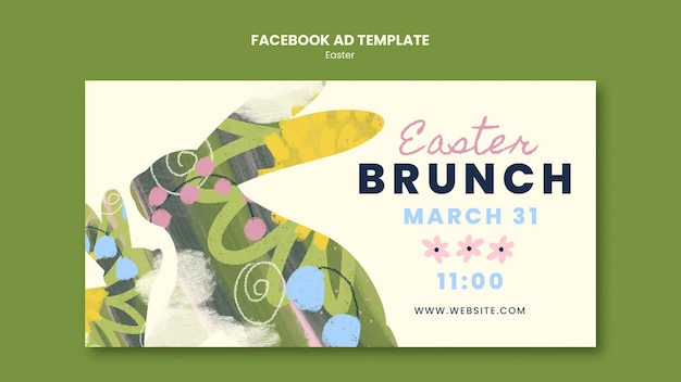 Free PSD easter day celebration facebook template