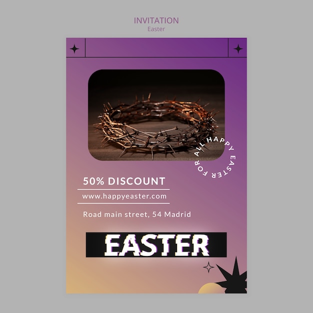 Easter day celebration invitation template