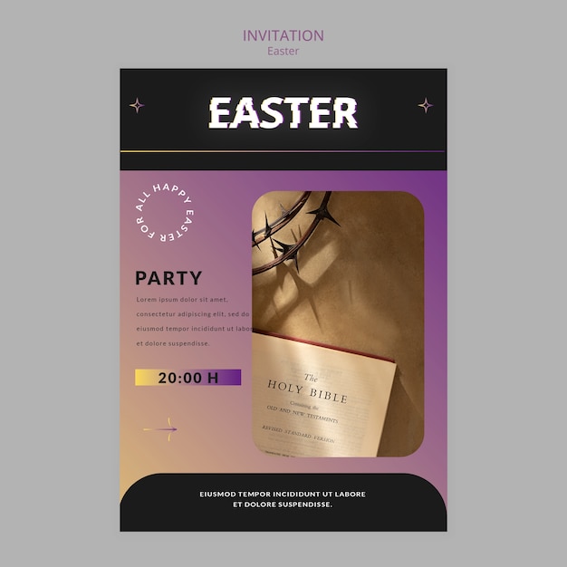 Free PSD easter day celebration invitation template