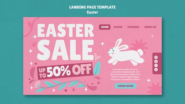 Free PSD easter day celebration landing page template