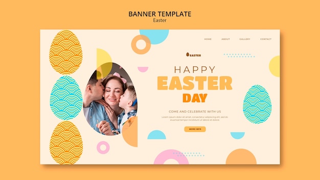 Free PSD easter day celebration landing page