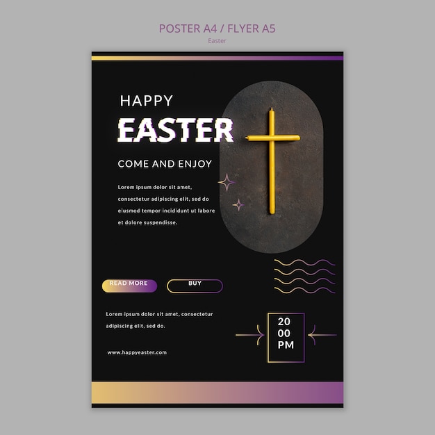 Free PSD easter day celebration poster template