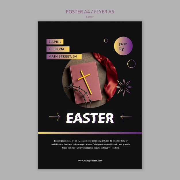 Free PSD easter day celebration poster template