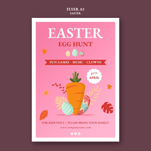 Free PSD easter day egg hunt flyer template