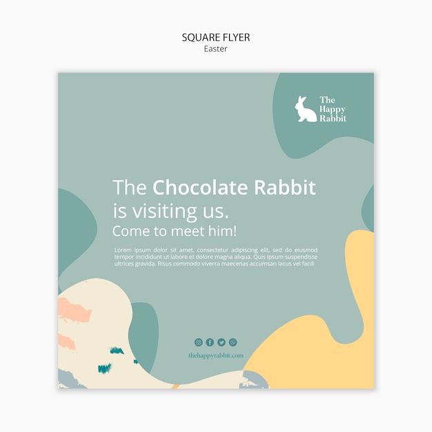 Free PSD easter day event with square flyer