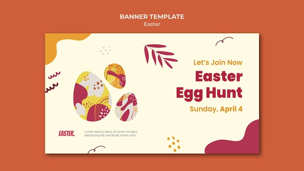 Easter day horizontal banner template