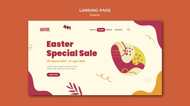 Easter day landing page template