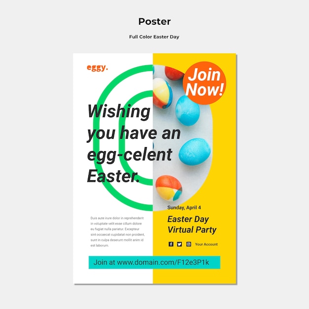 Easter day poster with colorful details