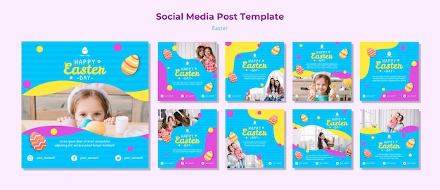 Easter social media post template