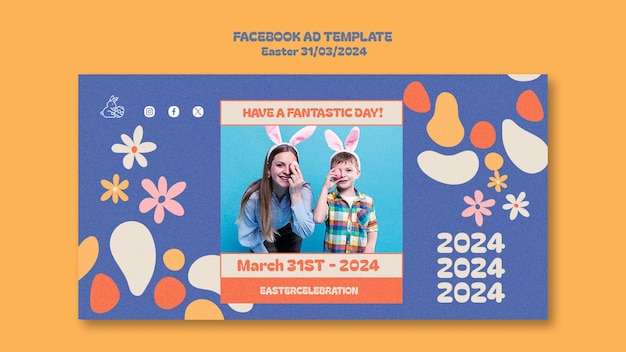 Free PSD easter template design