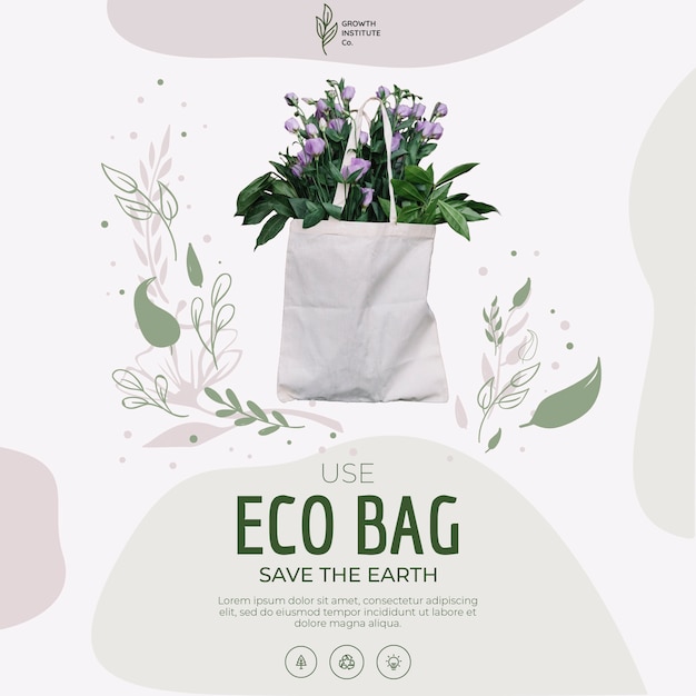 Free PSD eco bag for flowers and shopping