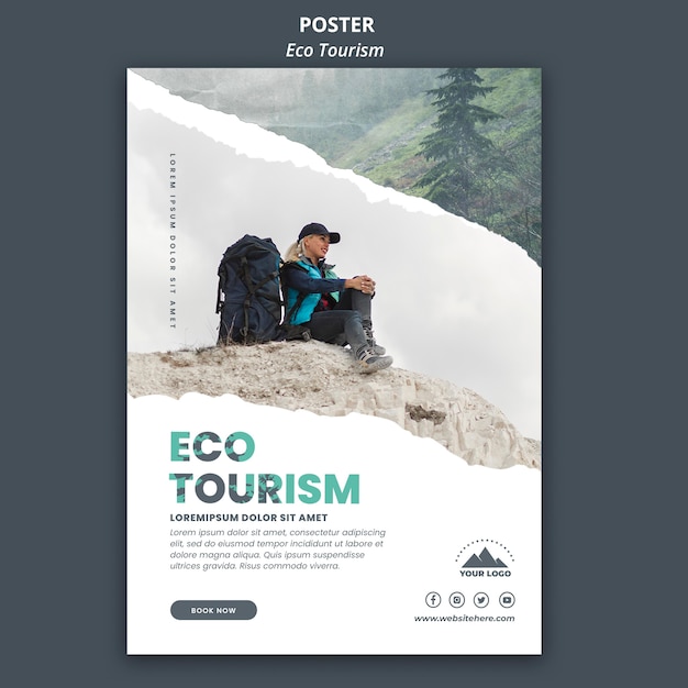 Free PSD eco tourism flyer template