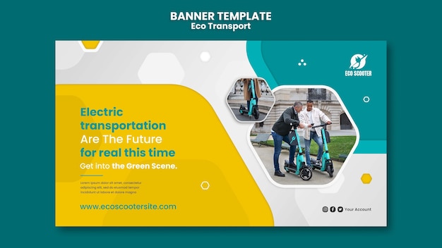 Eco transport banner design template