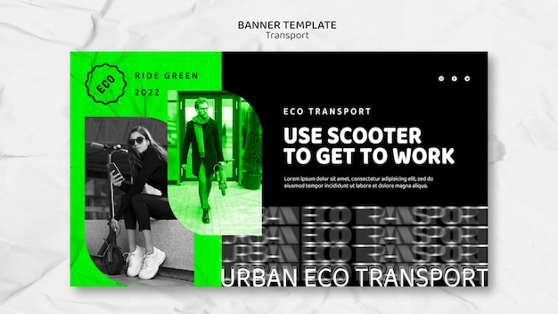 Eco transport banner template