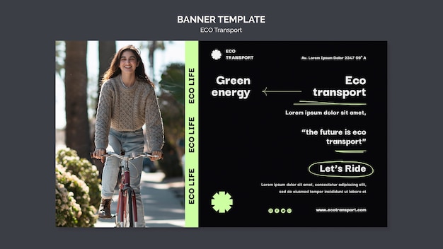 Free PSD eco transport minimalist banner template