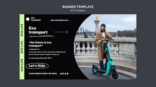 Free PSD eco transport minimalist banner template