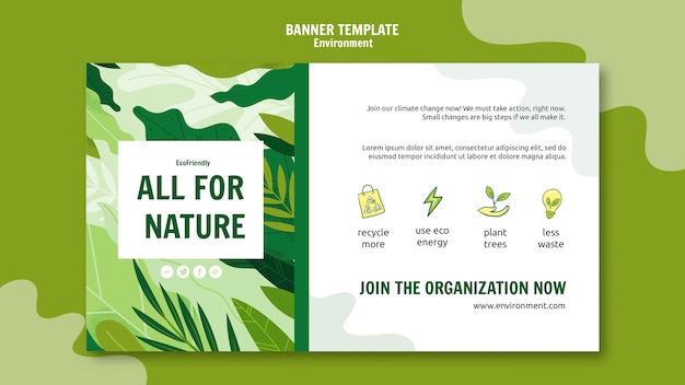 Free PSD ecological measures banner template