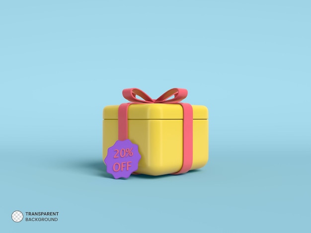 Ecommerce Promo Gift box icon isolated 3d render Illustration