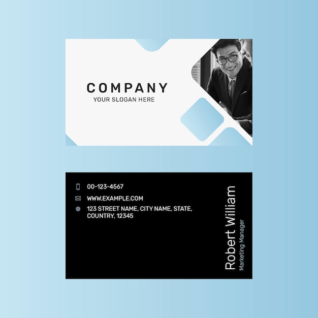 Editable business card template psd modern design