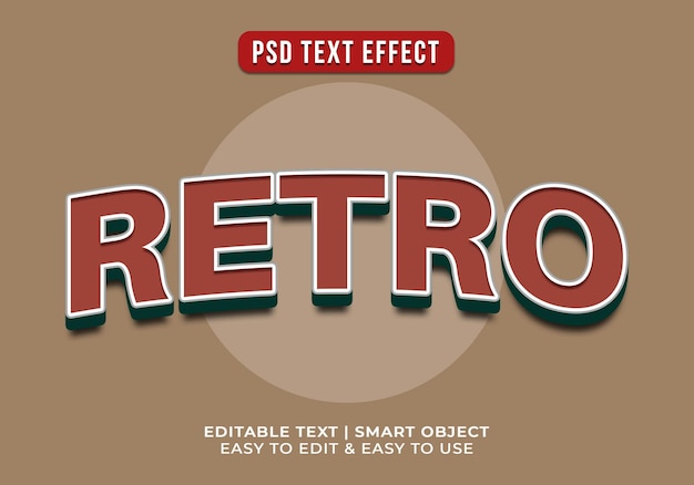 Free PSD editable retro 3d text effect