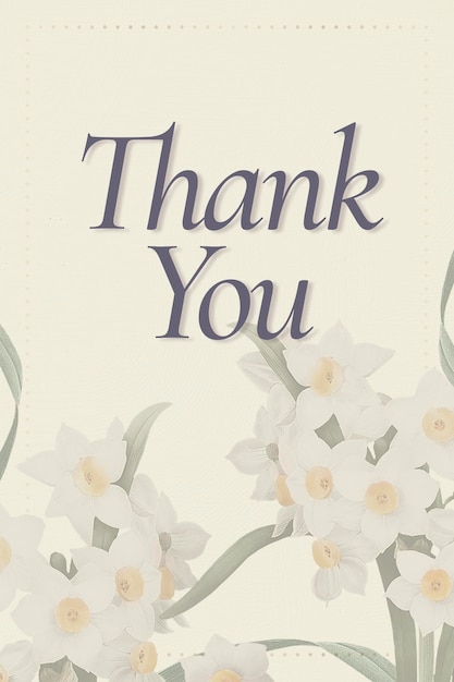 Free PSD editable spring template psd with thank you text