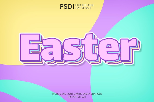 Free PSD editable sticker easter text effect