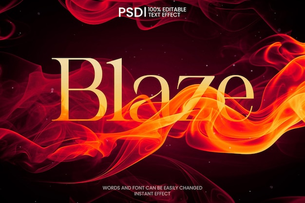 Free PSD editable text effect of burning letters