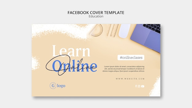 Free PSD education concept facebook cover template