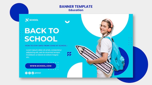 Free PSD education concept horizontal banner