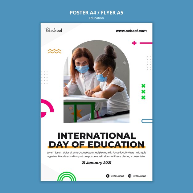 Education day poster template