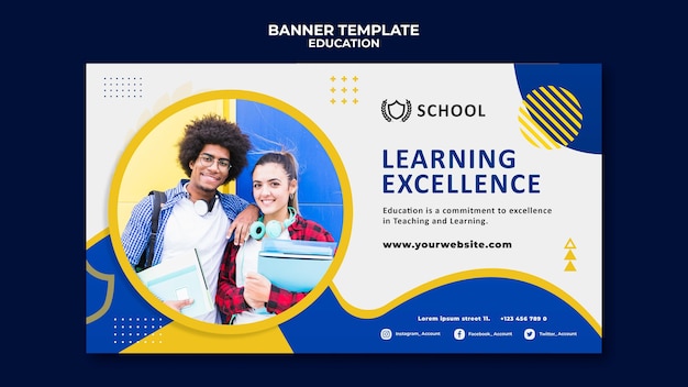 Education horizontal banner template