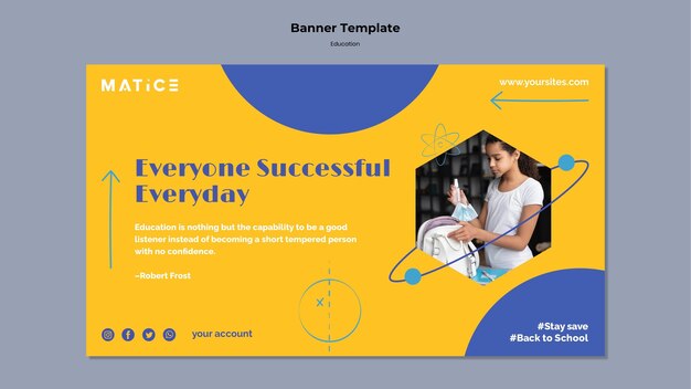 Education horizontal banner template