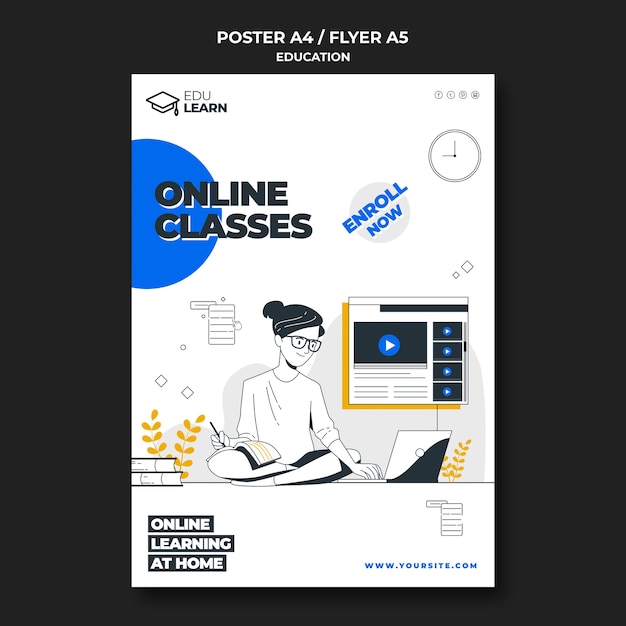 Free PSD education poster template