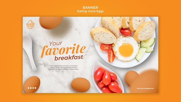 Free PSD eggs and cherry tomatoes banner template