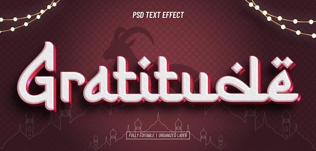 Free PSD eid al adha mubarak text effect