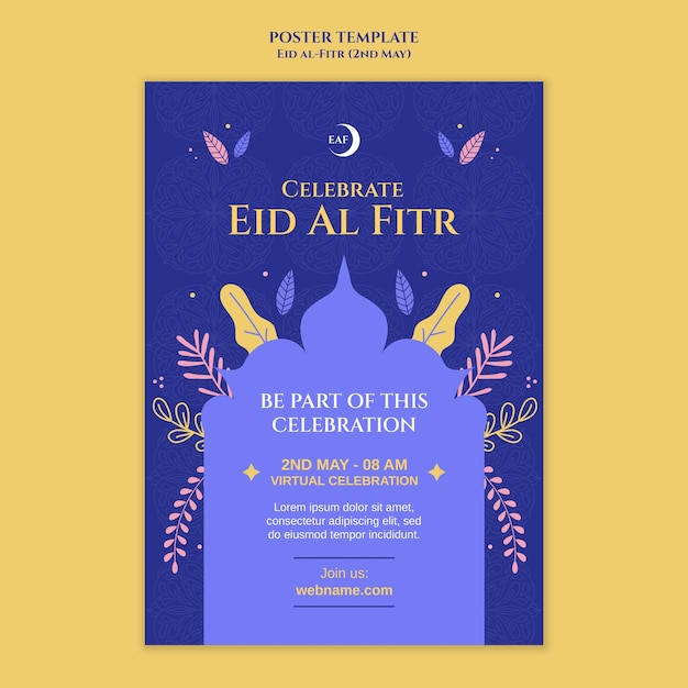 Eid al-fitr event celebration poster template