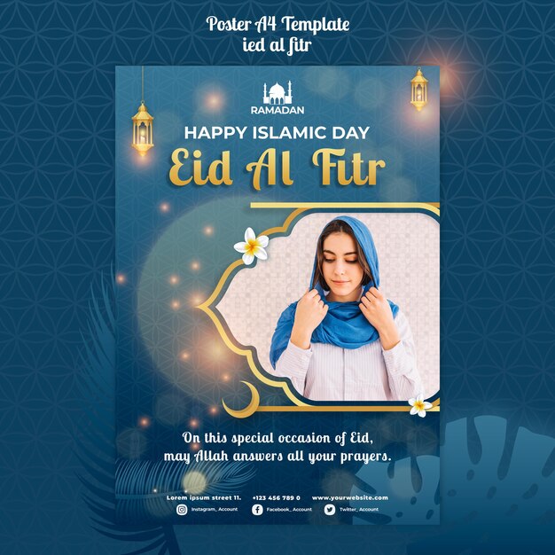 Eid al-fitr poster a4 template