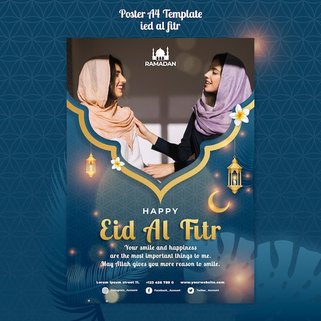 Eid al-fitr poster a4 template