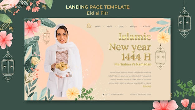 Free PSD eid al fitr template design