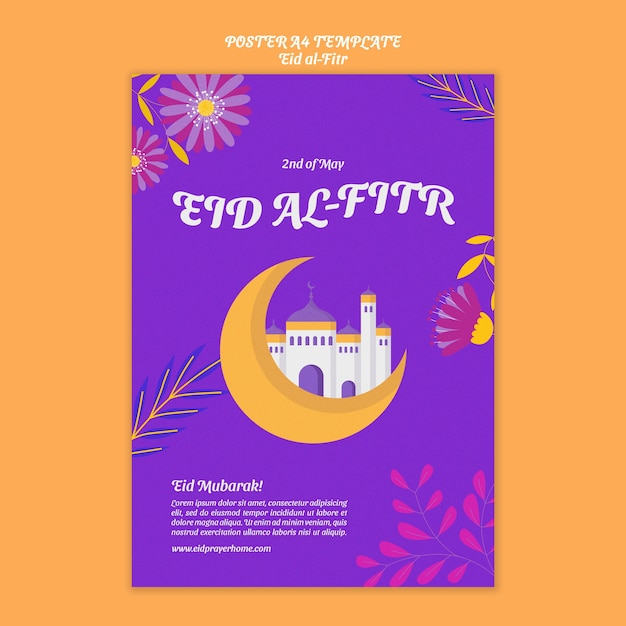 Eid-al fitr vertical poster template