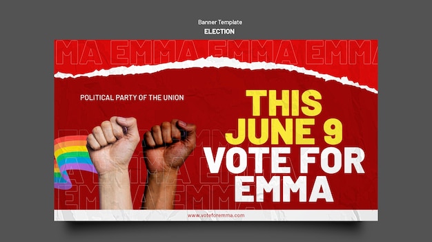 Free PSD election banner design template