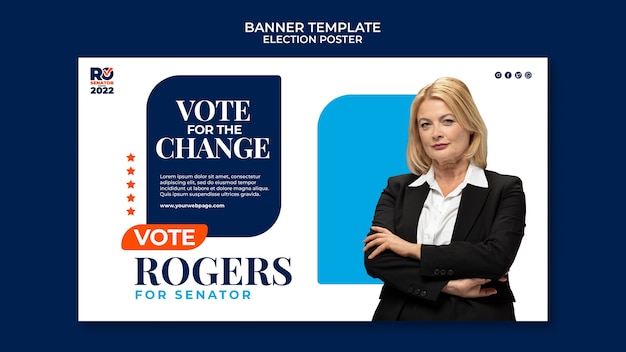 Free PSD election banner design template