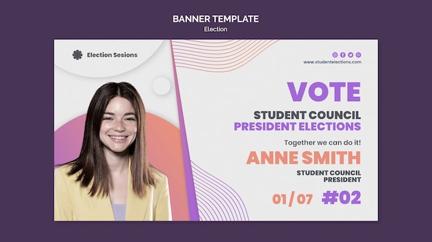 Free PSD election banner design template